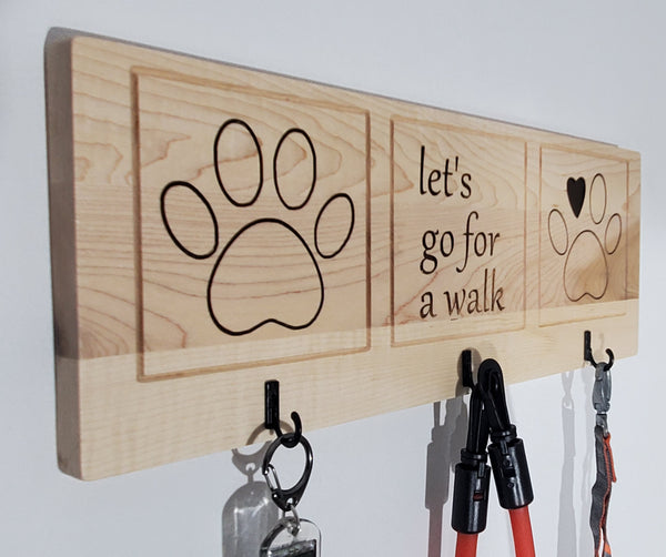 Dog leash hook rack