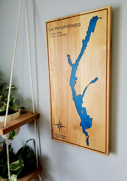 panneau en bois epoxy Lac Memphrémagog