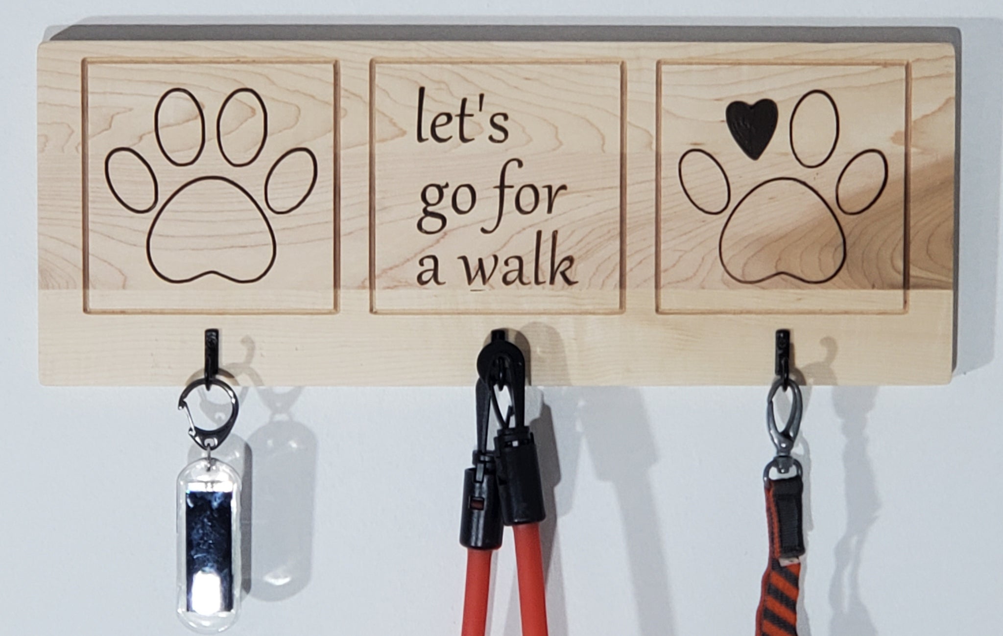 Dog leash hook rack