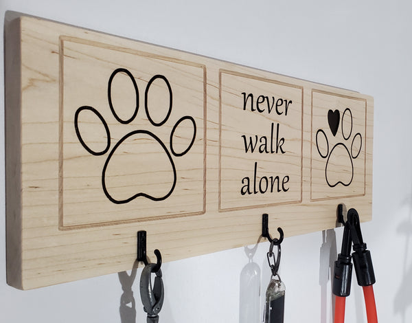 Dog leash hook rack