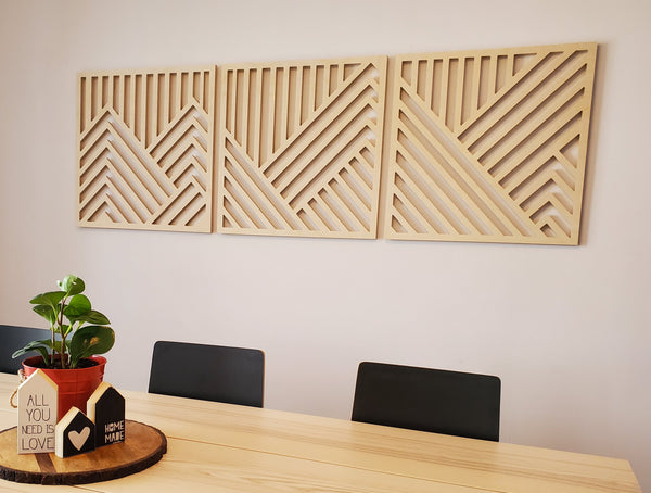 Wood wall art (set of 3)