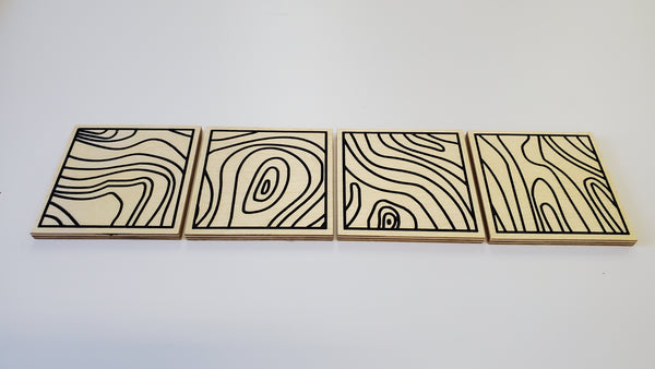 Topographic coasters
