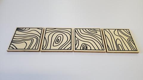 Topographic coasters