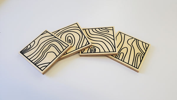 Topographic coasters