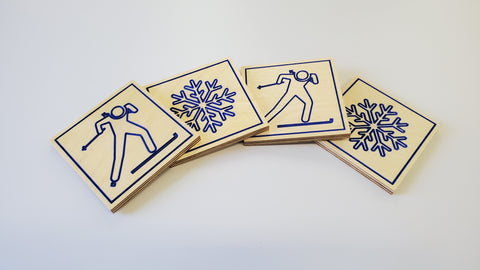 Ski skate coasters