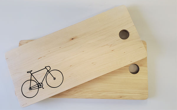 Bicycle maple cutting board