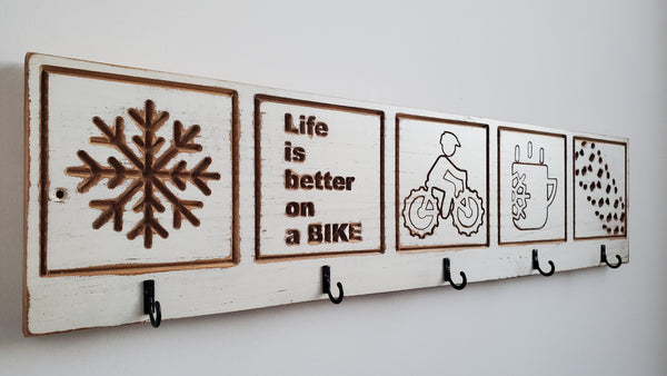 Fat bike logo hook rack