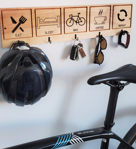 Bicycle logo hook rack / plaque décorative logos vélo et crochets