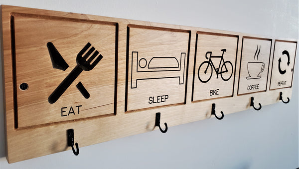 Bicycle logo hook rack / plaque décorative logos vélo et crochets