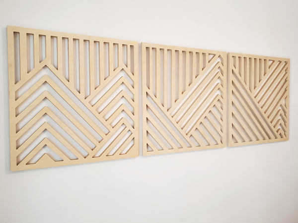 Wood wall art (set of 3)